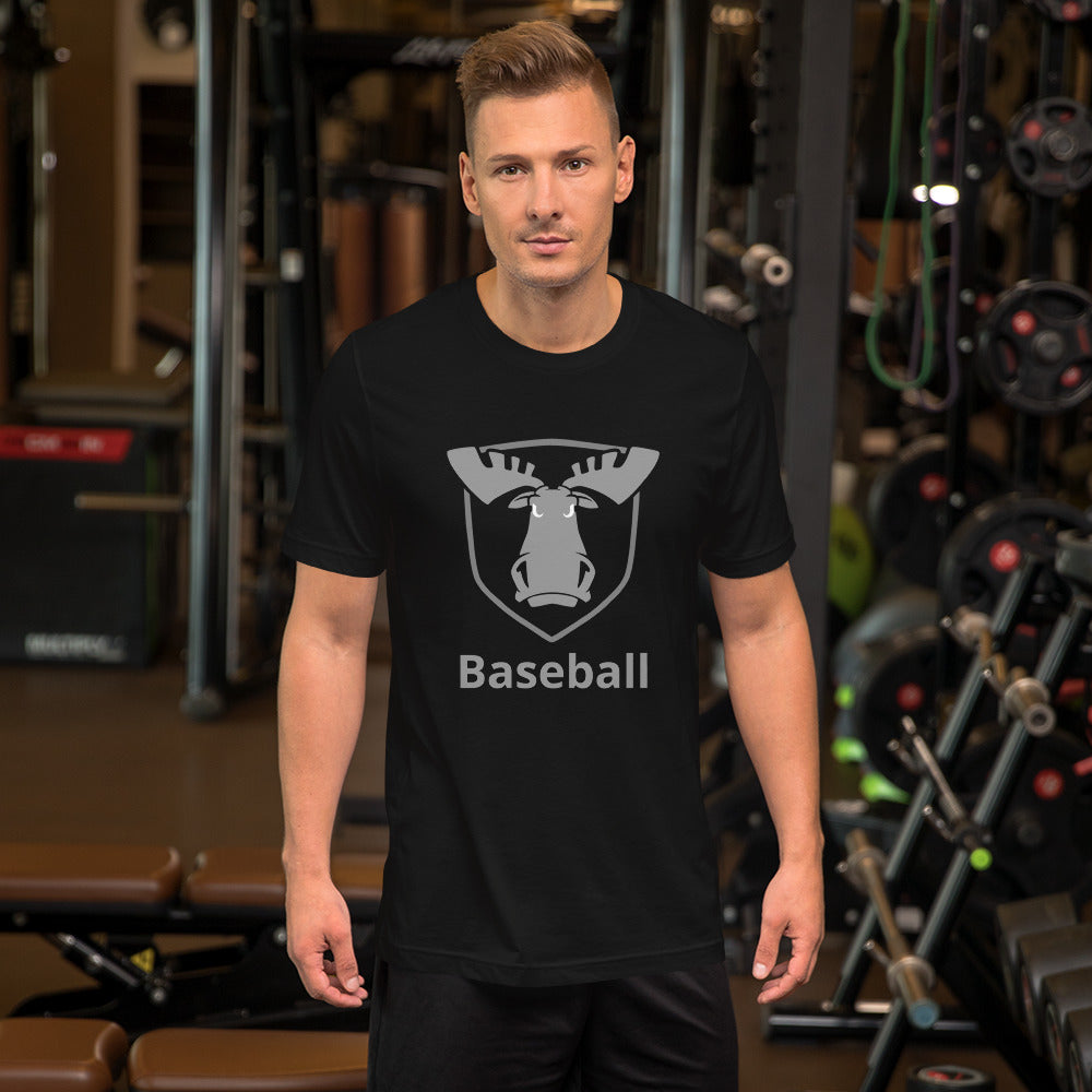 Adult Black Cotton Tee - Moose Shield Logo