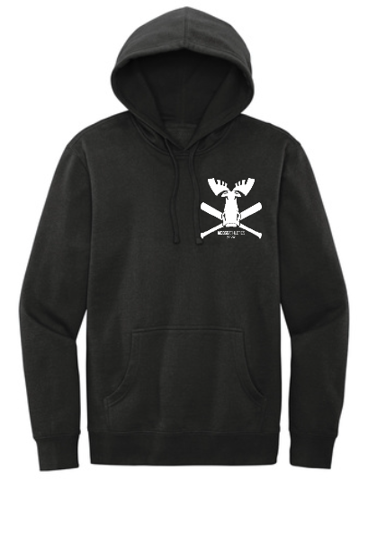 Black Fleece Hoodie - Moose Bats Logo - Left Chest
