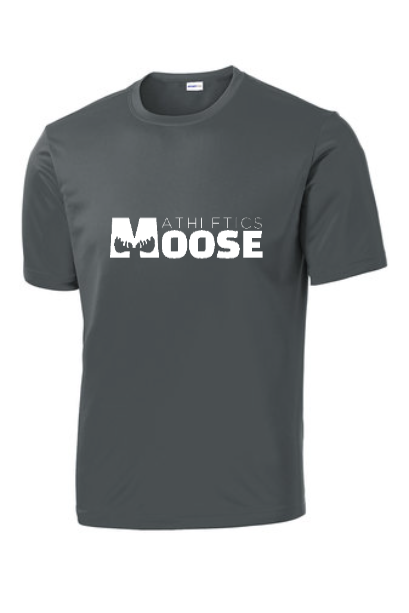 Iron Grey Moisture-Wicking Breathable Training Tee - Moose Decal - Chest