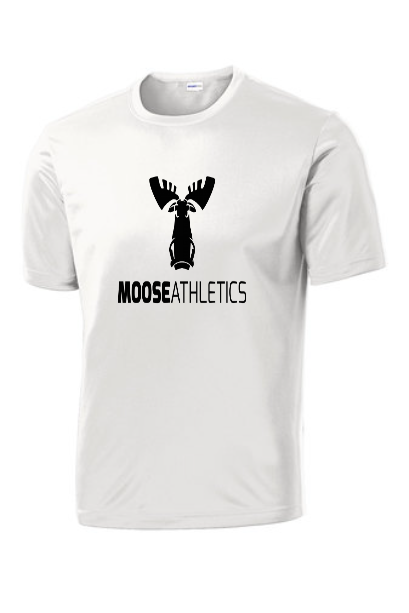 White Moisture-Wicking Breathable Training Tee - Moose Athletics - Chest