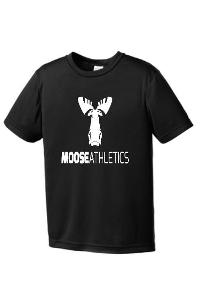 Black Moisture-Wicking Breathable Training Tee - Moose Athletics - Chest