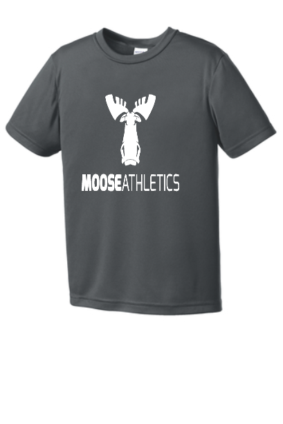 Iron Grey Moisture-Wicking Breathable Training Tee - Moose Athletics - Chest