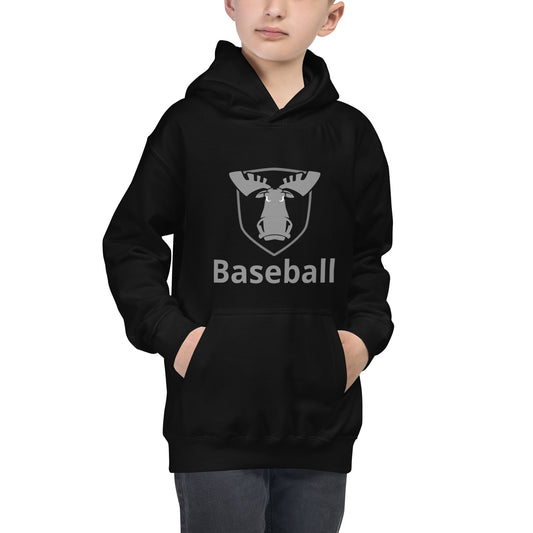 Youth Black Hoodie w/Moose Shield Logo